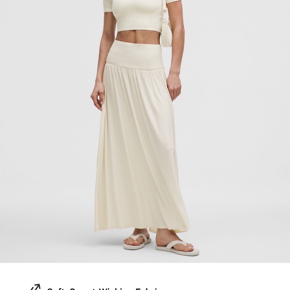 LULULEMON 2-1 Maxi Skirt Dress Light Ivory Large EUC / Worn 2x No Flaws - Picture 6 of 13